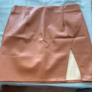 Lulus Tan faux leather skirt